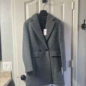 Calvin Klein Gray Double-Breasted Pea Coat